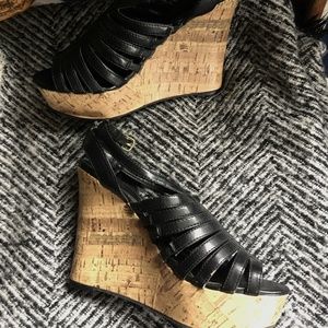 5" Black Wedge Sandals (Express)